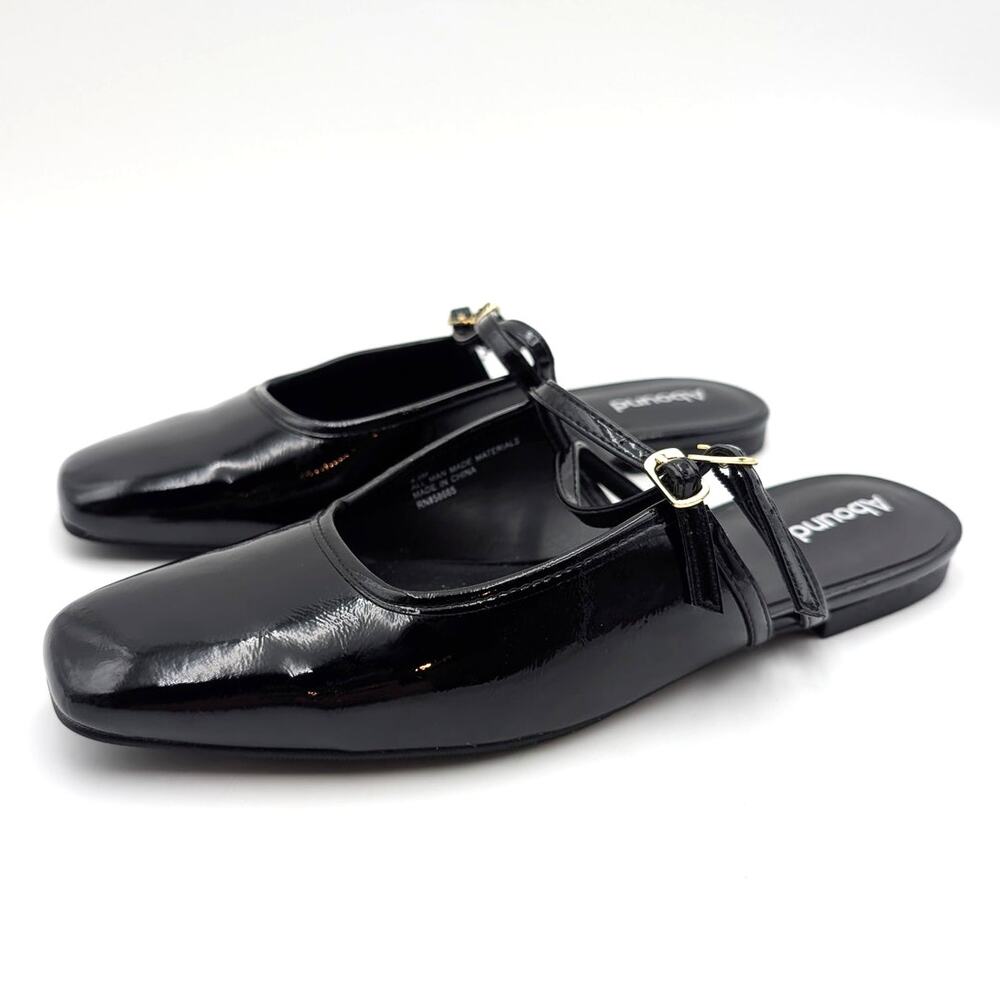 Abound Raven Square Toe Mule Shoes Buckle Women's Black Size US8.5M EU39